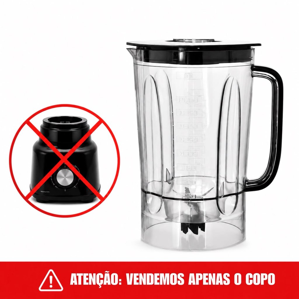 Imagem Copo Liquidificador Philco Ph700 Ph900 Ph1200 PLQ1212 PLQ1412 Cores Preto e Vermelho