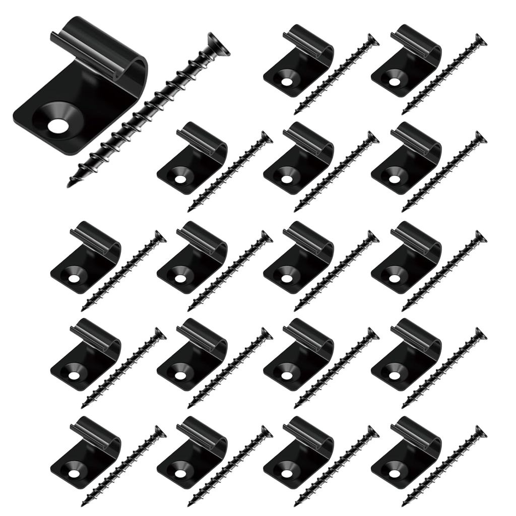 60 Peças de Clipes Iniciais para Decks Compostos, Clipes Iniciais de Aço Inoxidável 316 Preto, Clipes Universais para De