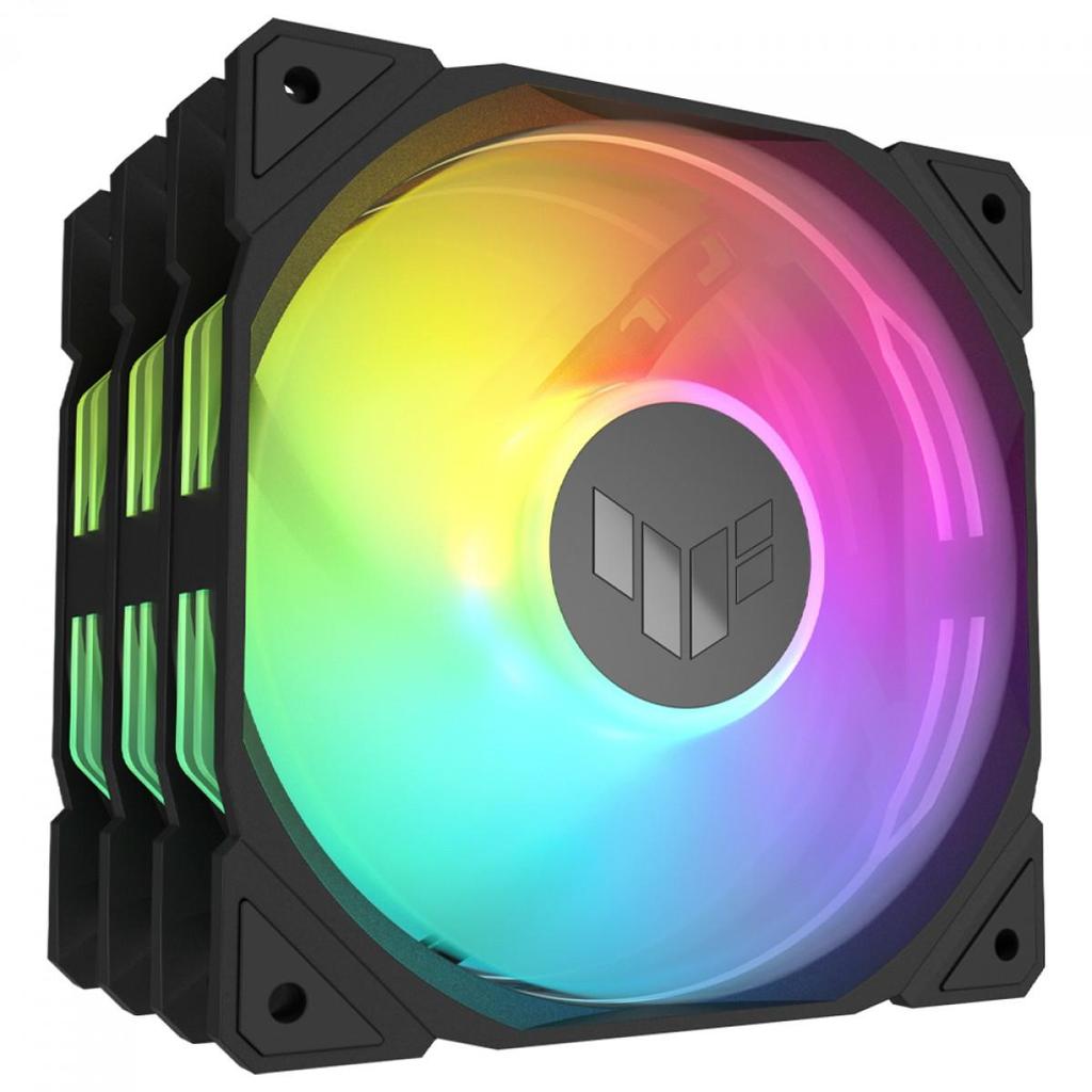 Kit Fan com 3 Unidades Asus TUF Gaming TR120 Reverse Blade, ARGB, 120mm, PWM, Preto, 90DA00D0-B00020