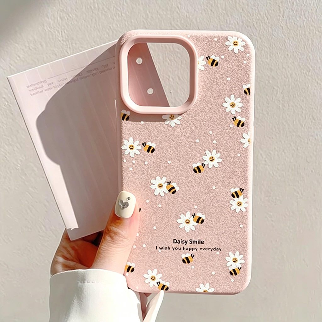 Bonito Ponto Branco Abelha Flor Embalagem Para Samsung Galaxy A57 A37 A27 A07 A17 A36 A26 A15 A52 A54 A36 A55 A35 A16 5G