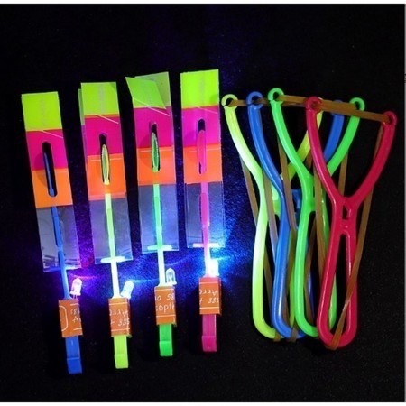 5-30PCS Led Flying Avatar Kit With Slingshot Rocket Helicopter Kids Toy