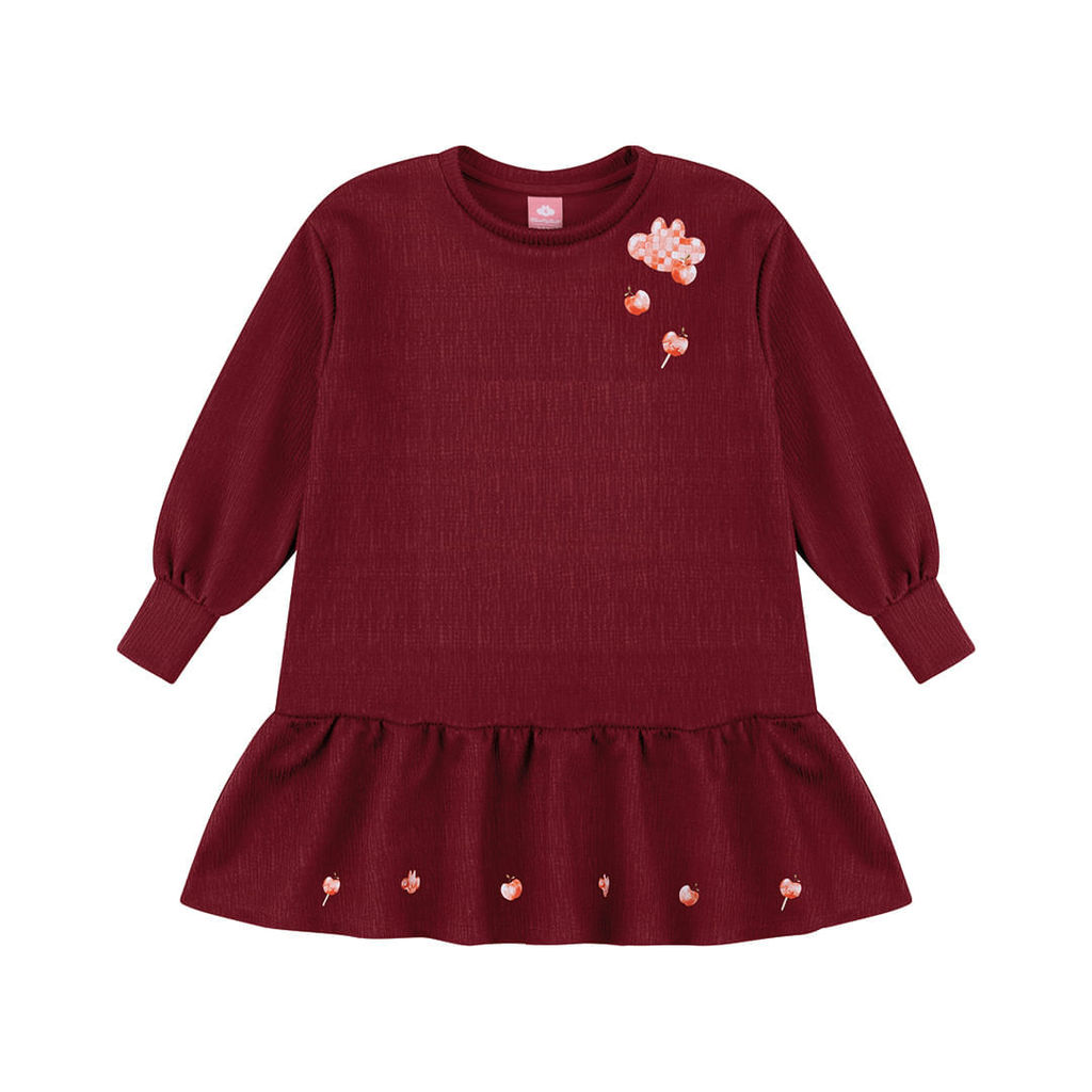Vestido Curto Manga Longa Infantil Menina Lilica Ripilica