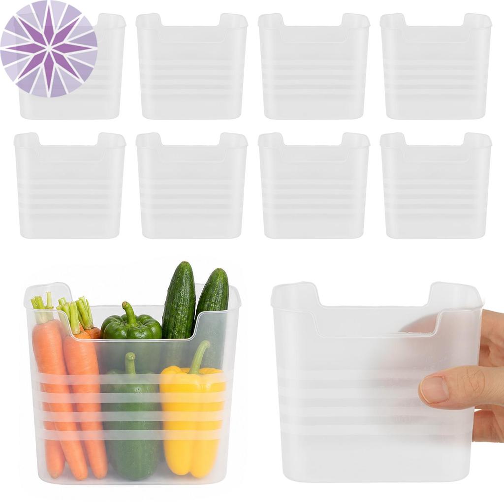 10 Pçs Geladeira Porta Lateral Recipiente De Armazenamento Organizador Caixa Para Alimentos Tempero Condimento Frutas Al