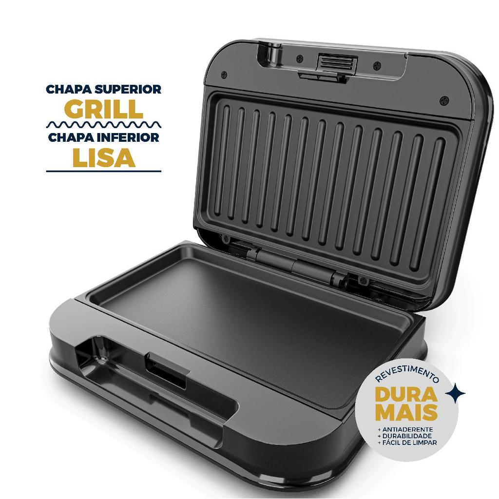 Grill e Sanduicheira Britânia 2 em 1 750W BGR24A
