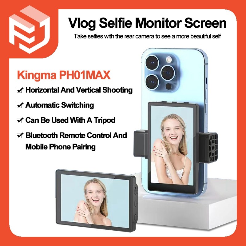 VL-PH01 Max Vlog Selfie Monitor Tela Magnética Flip Espelhamento Sobre Câmera Traseira Para Vlogging Gravação De Vídeo T