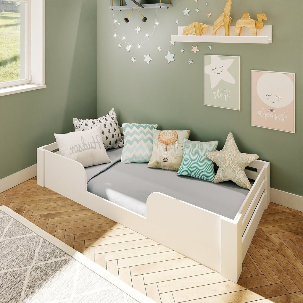 Cama Infantil Montessoriana Solteiro Liz Casatema MadeiraOriginals Branco