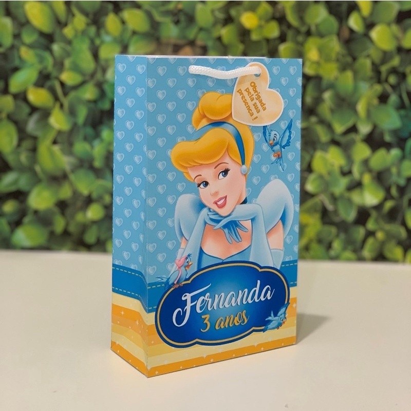 Sacolinha Surpresa Personalizada Cinderela princesa  - Lembrancinh Cinderela princesa  - PEGUE E MONTE - Festa Infantil