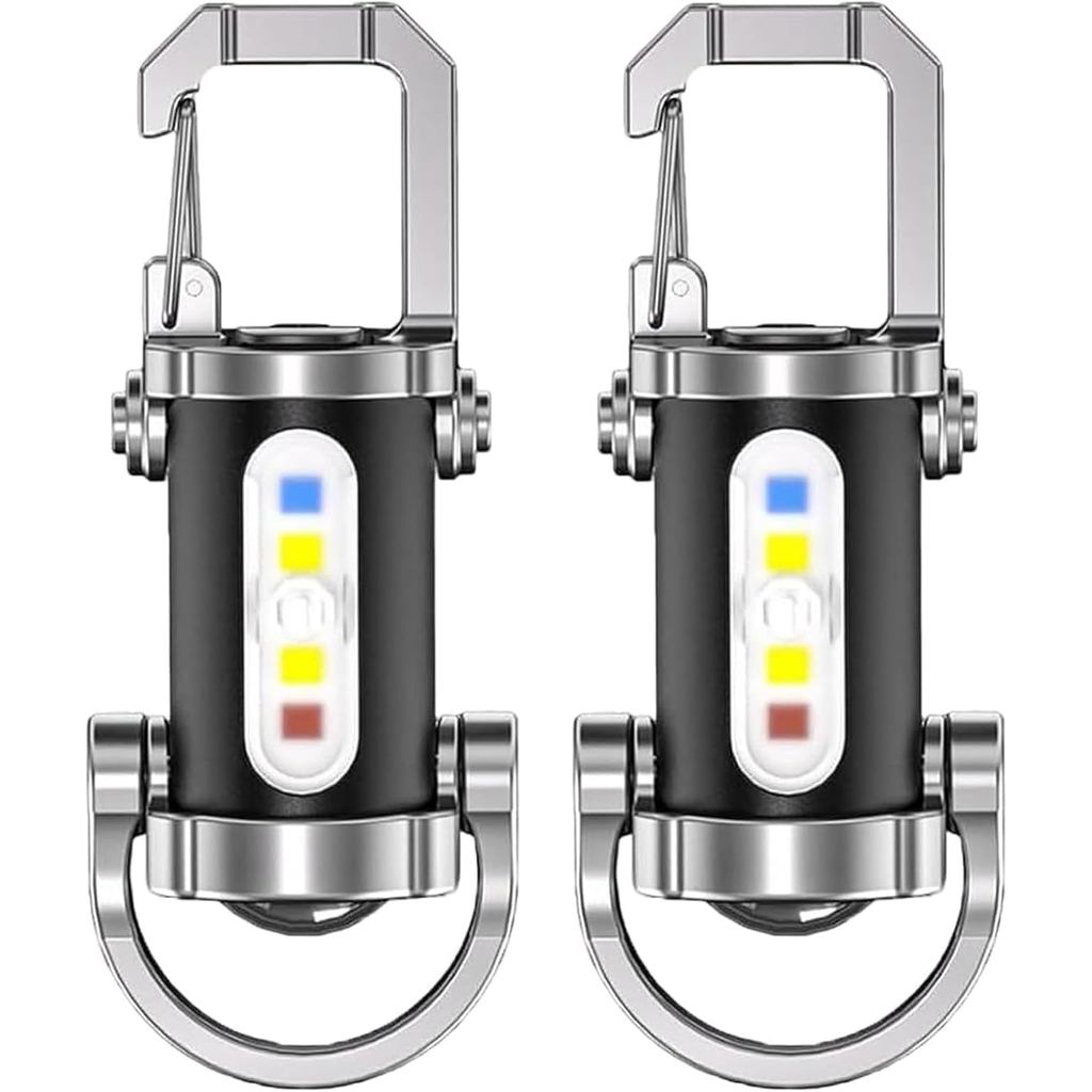 Lanterna de Chaveiro Portátil Recarregável de Alta Luminosidade - 1200lm, Carregamento USB, 7 Modos de Iluminação, À Pro