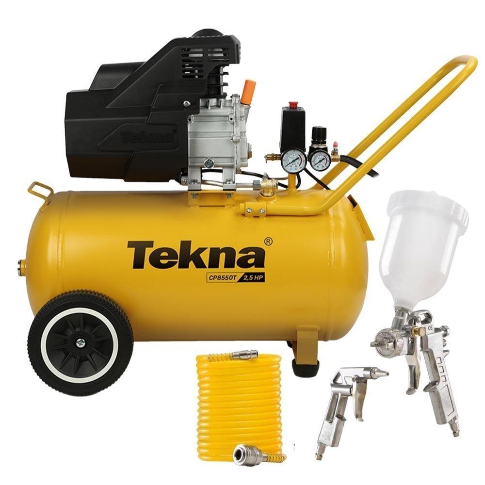 Compressor de Ar 8 pés 43L 2,5HP 220V CP8550T-2CK3 com Kit Acessórios de Pintura TEKNA