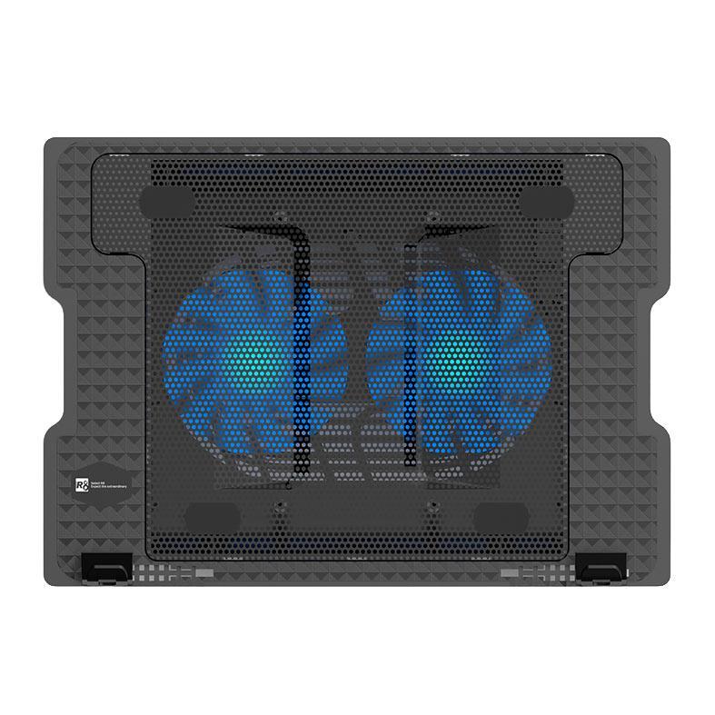 Base Para Notebook R8 C104, Ate 17 Pol, 2 Fans, Preto, R8-C104-BK