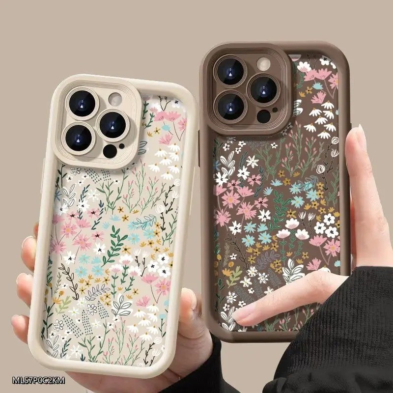 Capa De Planta De Leavas De Flor Fresca Para Samsung Galaxy A07 A06 A15 A14 A03 A35 A12 A17 A32 A55 A05 A05S A23 A16 A54