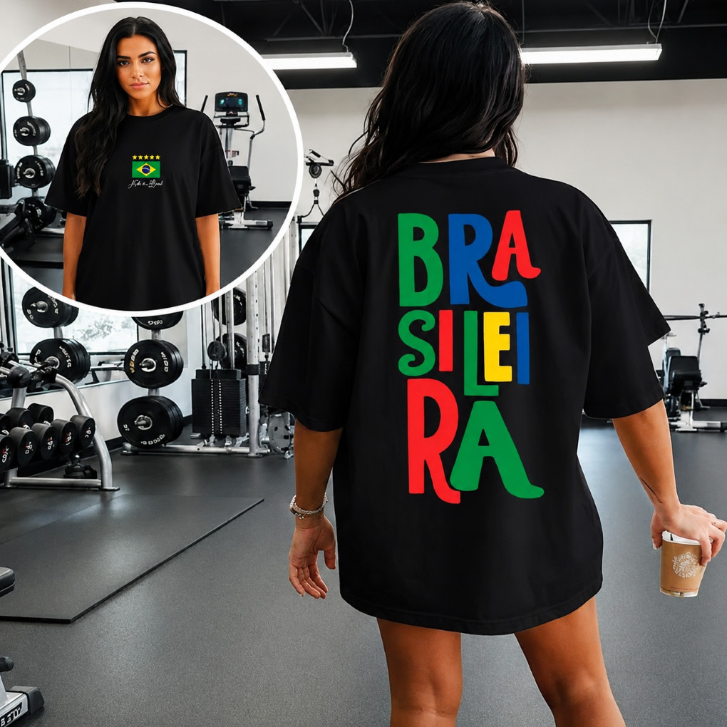 Camiseta Camisa 100% Algodão Blusa Estilosa Feminina Seleção Copa Brasil Tendencias Brasileiras 2.0 Envio Rápido