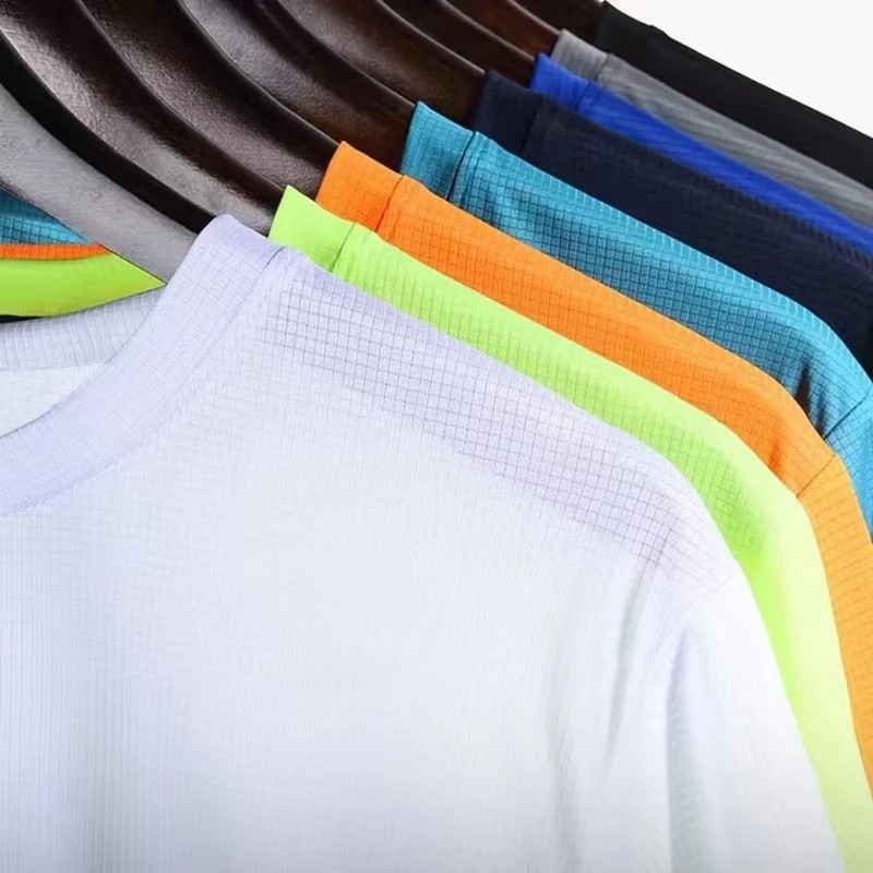 Camiseta Esportiva Masculina de Verão, Preta e Branca, de Secagem Rápida, Manga Curta, Solta e Respirável, para Corrida