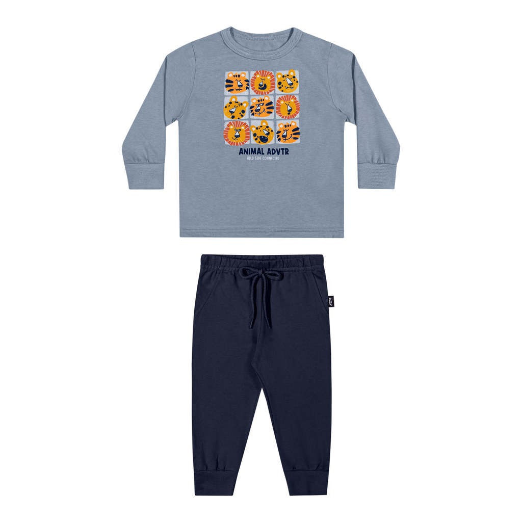 Conjunto Bebê Menino Animal Adventure Elian Azul