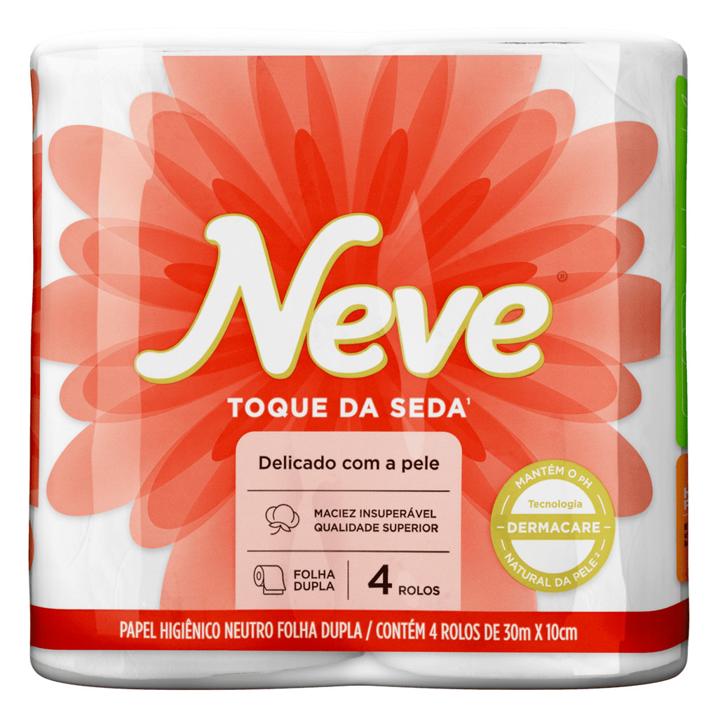 Neve Folha Dupla Papel Higiênico 4 Unidades