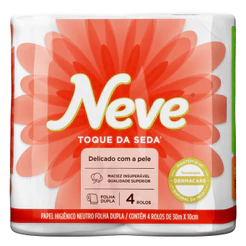 Neve Folha Dupla Papel Higiênico 4 Unidades