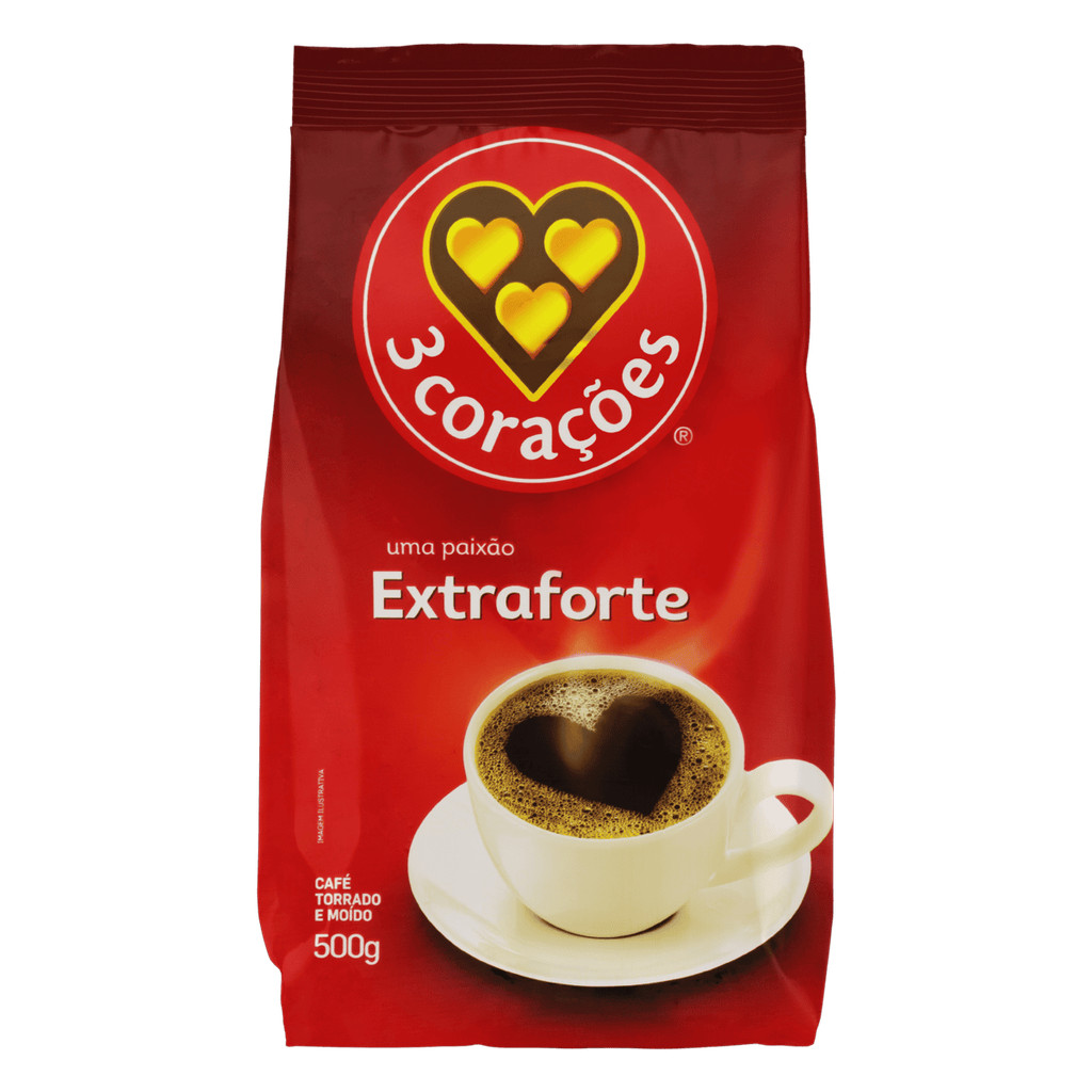 3 Corações Café torrado e moído extraforte 500g