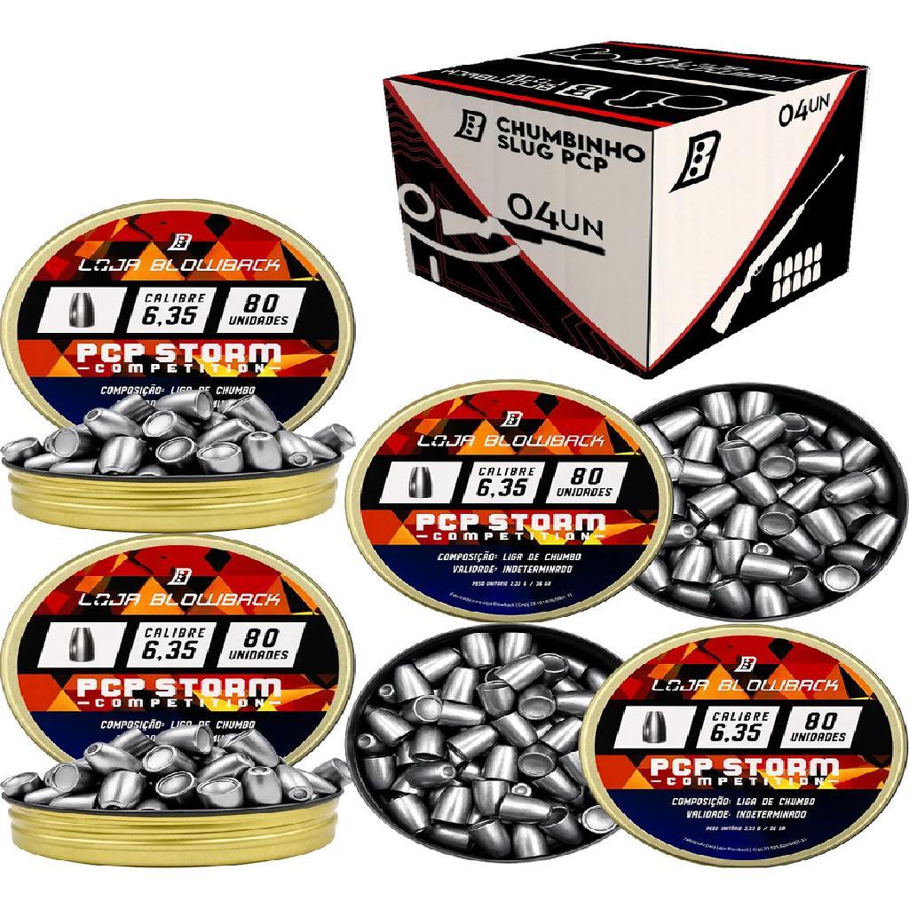 Chumbinho Pcp Slug 6,35mm 4 Latas 2.33g / 36gr Loja Blowback