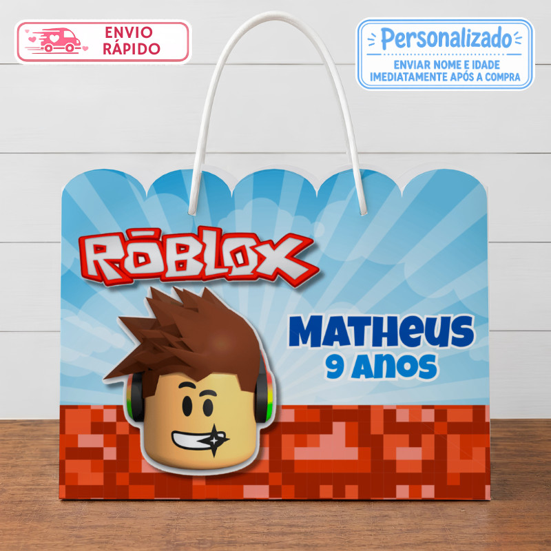 Sacolinha Roblox Menino Personalizada Lembrancinhas Festa infantil Aniversário Sacola G