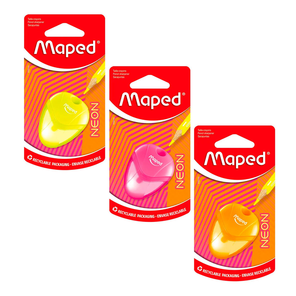 Apontador com coletor I-Gloo Neon 1 furo 032110 Maped