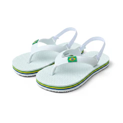 Chinelo Infantil Bebê Bandeirinha Brasil em EVA com Elástico Traseiro Confortável e Leve