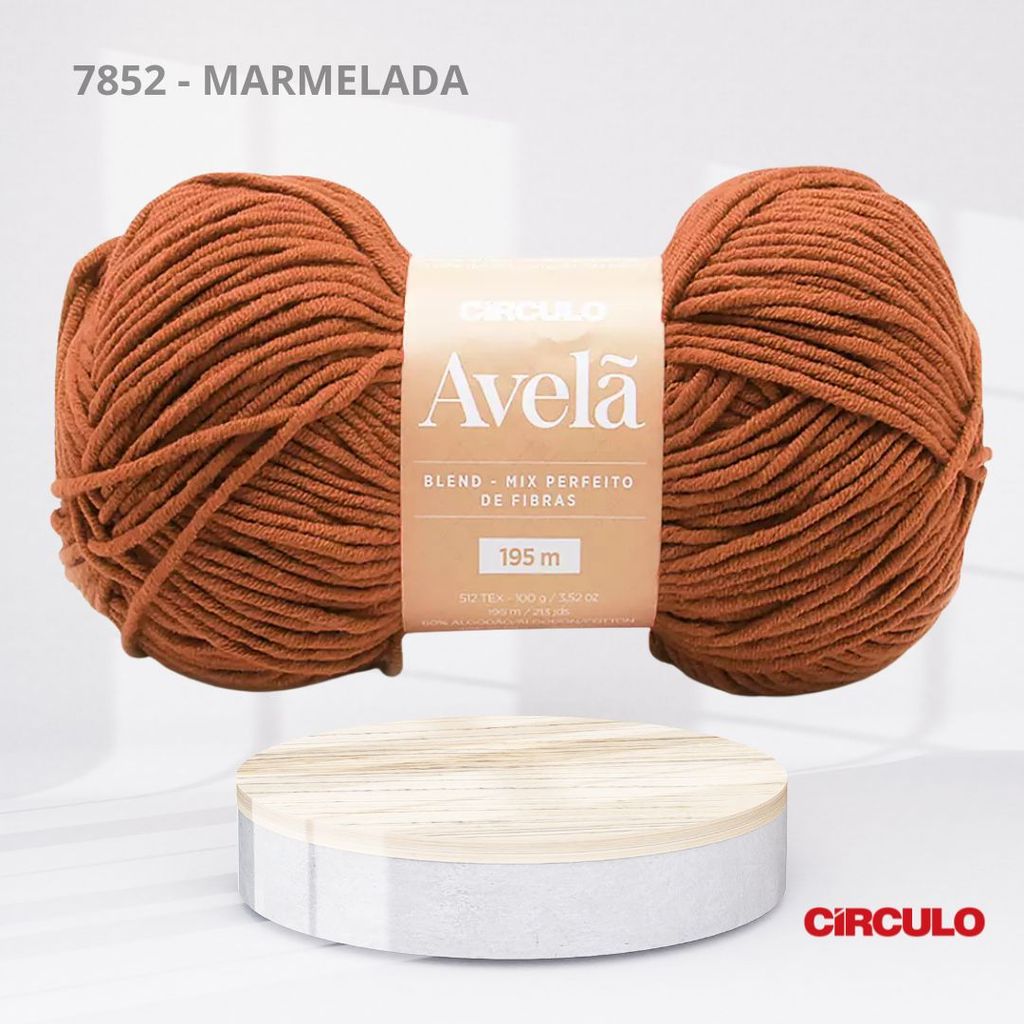 Fio de Lã Avelã 100g 195m 60% Algodão para Crochê e Tricô da Circulo