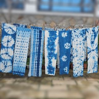 Azul impresso pano tira longa b & b artesanal Tie-dye planta tintura Retro única camada mesa de chá toalha atmosfera C