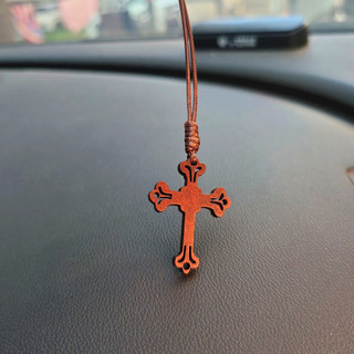 Retro oco esculpido cruz de madeira pingente colar das mulheres dos homens casal jóias pingente saco carro pendurado paz