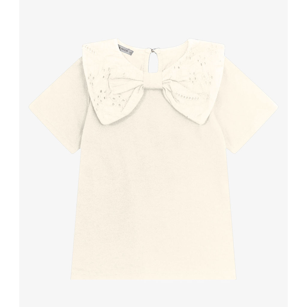 Blusa Feminina Manga Curta em Cotton Trick Nick Off White