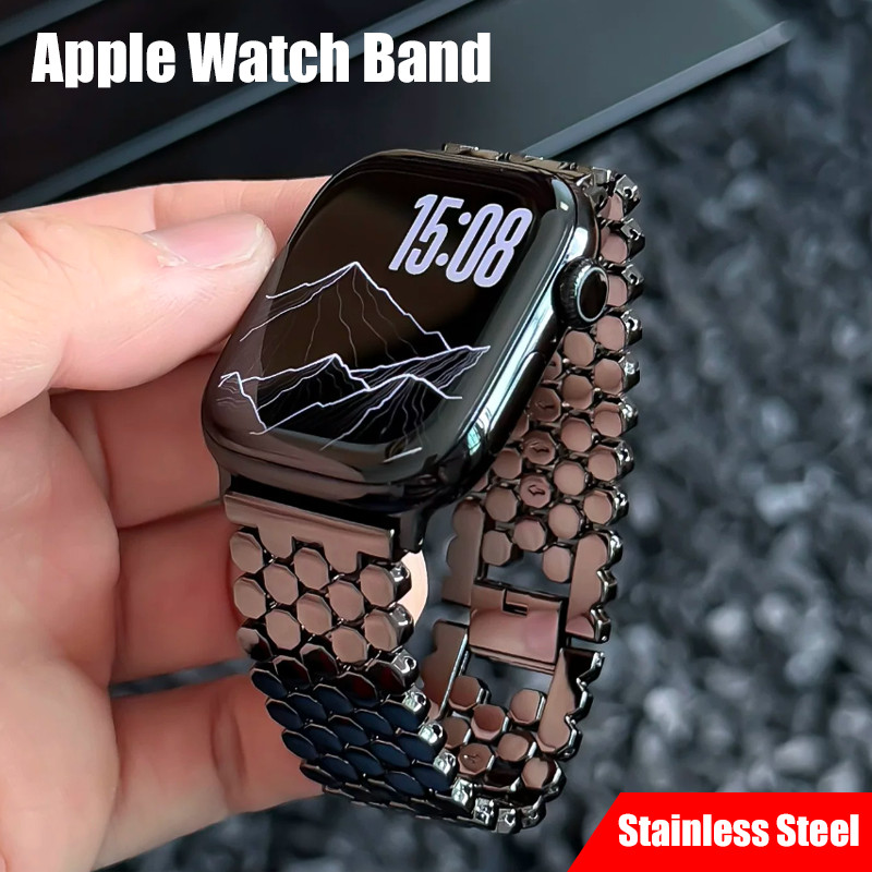 Pulseira De Aço Inoxidável Para Apple Watch Série 11 10 9 8 7 6 SE 5 4 Novo Meta