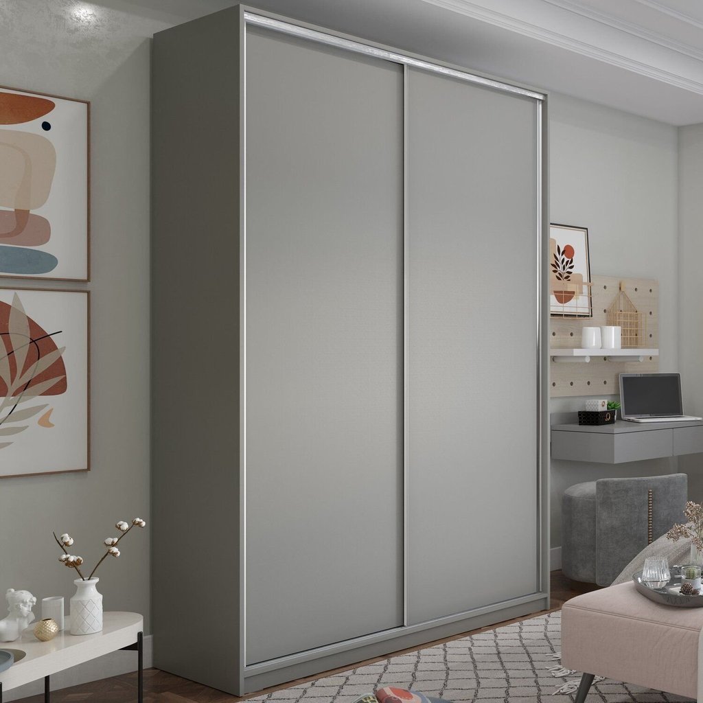 Guarda-Roupa Solteiro 100% MDF BP com 2 Portas Zermatt Cinza Urbi
