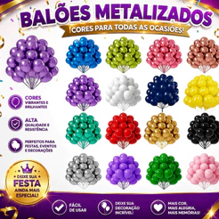 Kit 10/25/50 e 100 Balões Metalizados Nº 10 para Aniversário, Festa, Painel, Eventos e Decoração
