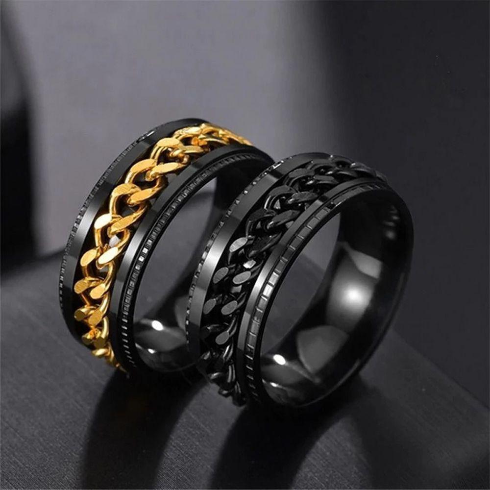 Anéis De Ansiedade Femininos Elegantes Góticos Giratórios De Aço Inoxidável Para Adolescentes Masculinos Punk