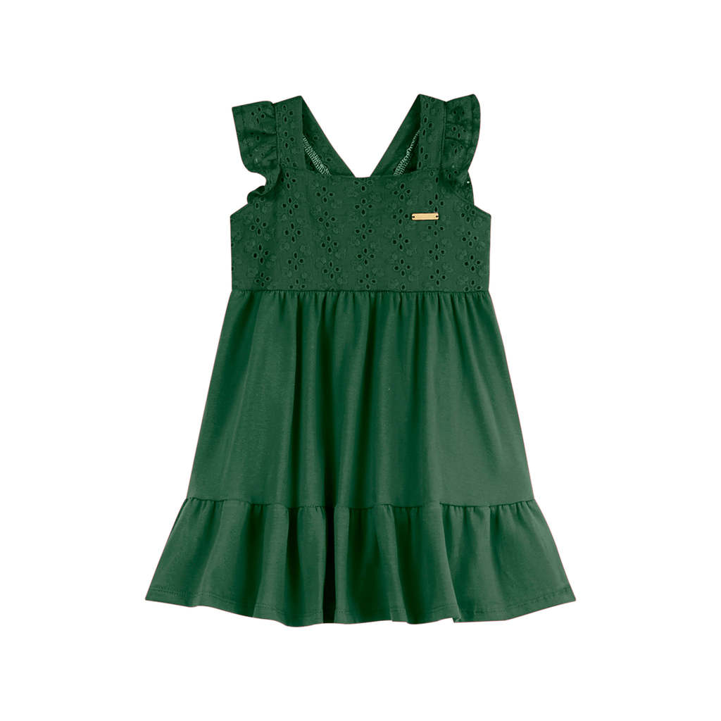 Vestido Midi Infantil Menina Laise Colorittá Verde