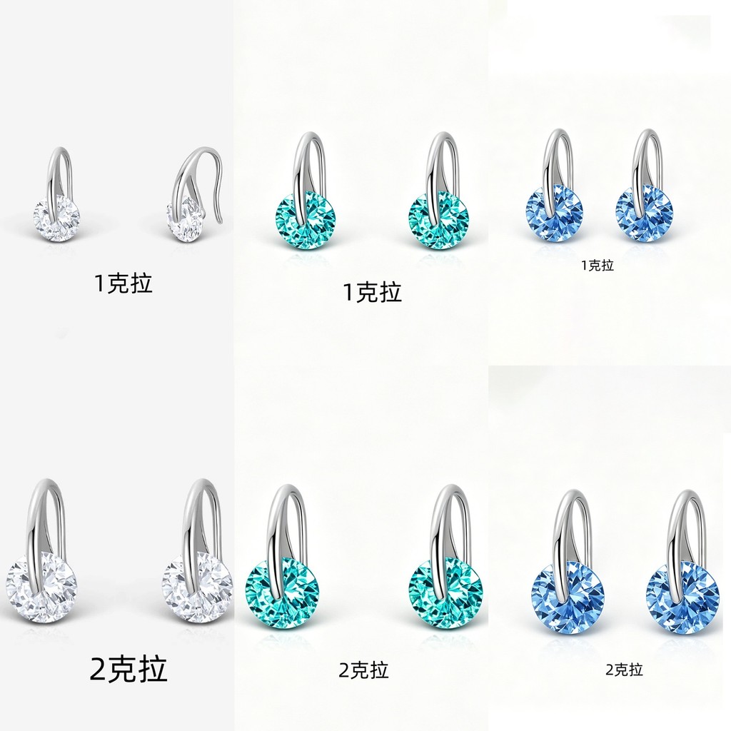 Luz de luxo Commuter All-Match diamante-cravejado suspenso gota de água brincos nicho mar azul diamante brincos paraíba 