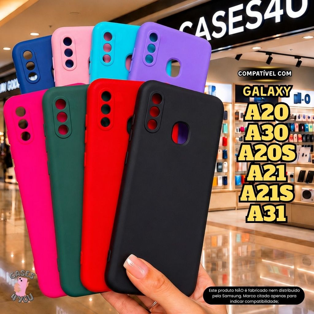 Capa Capinha Case Compatível Com Galaxy A20 A20s A21 A21s A30 A31 Protetora Aveludada Anti Impacto