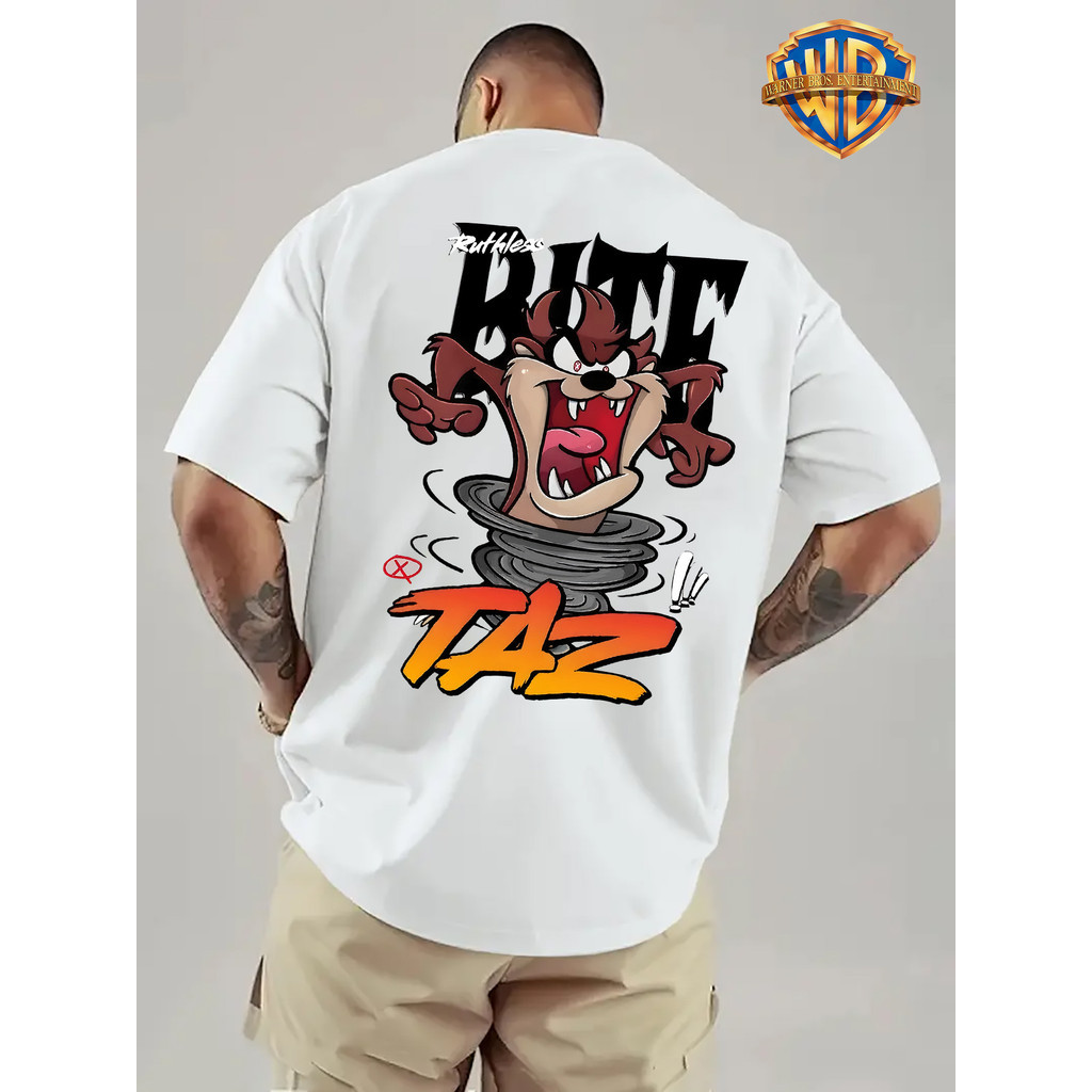 Camiseta 100% Algodão estampa com Desenho Animado apresenta o personagem Taz e texto de graffiti — imagem 2 de 2