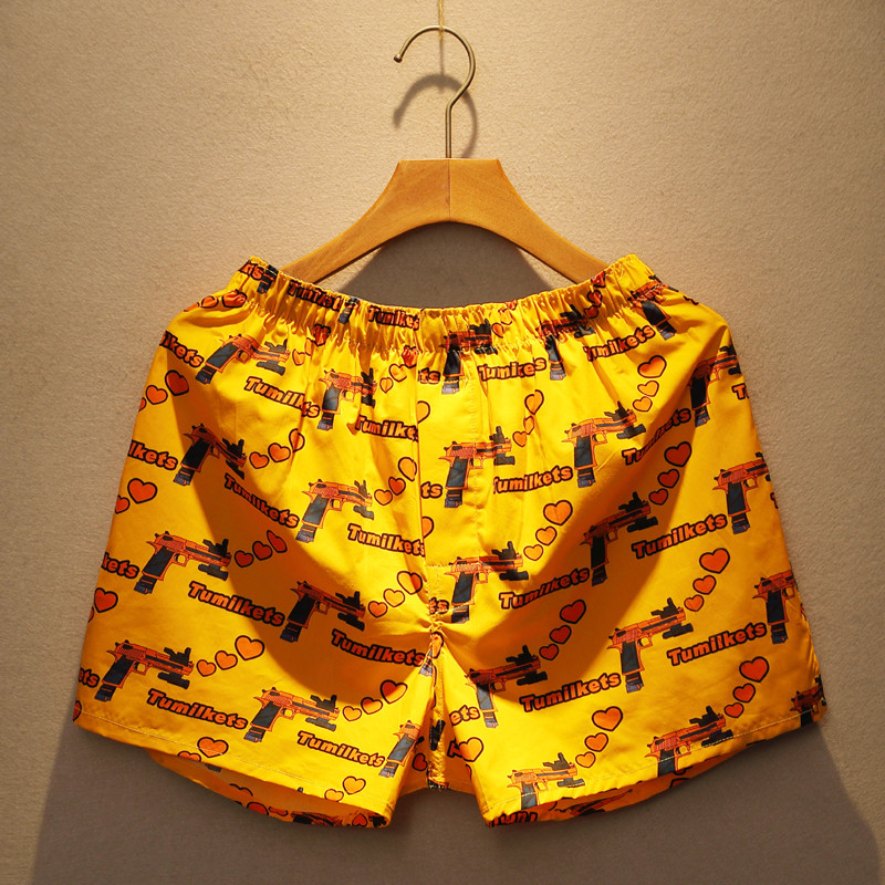 Algodão solto roupa interior masculina boxer respirável único seta calças casa Casual na moda calças de pijama masculino