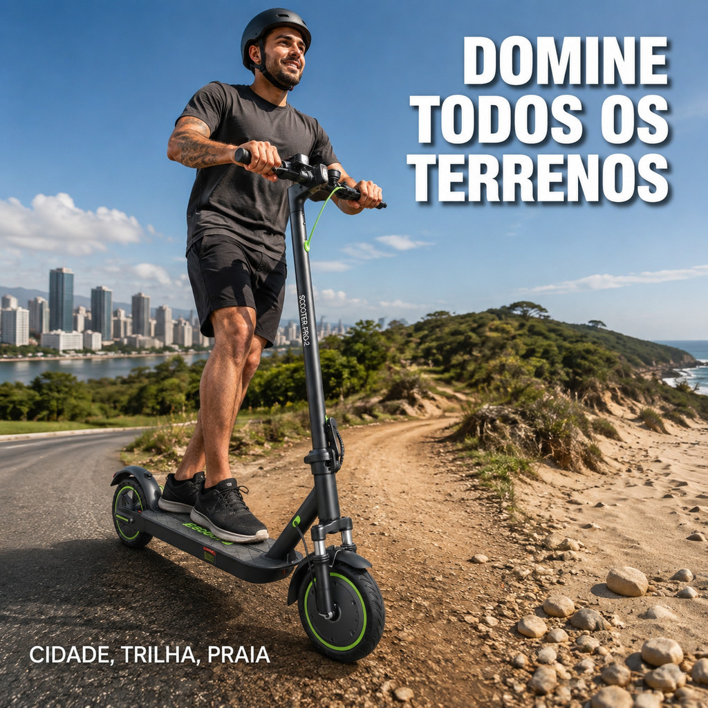 Patinete Elétrico Scooter Pro 2 Design Moderno Leve 12kg Dobrável Para PC