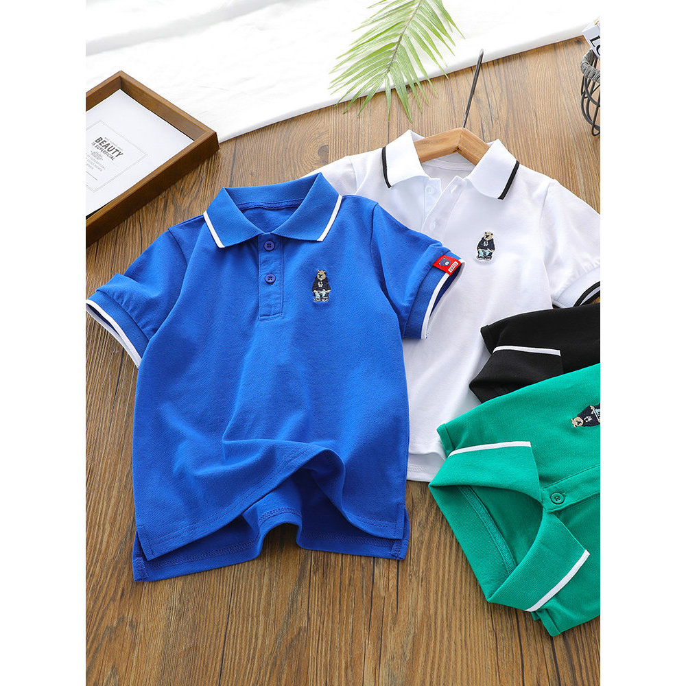 Meninos camiseta de manga curta verão 2025 novo estilo médio grande crianças versão coreana puro algodão cor-bloqueio la