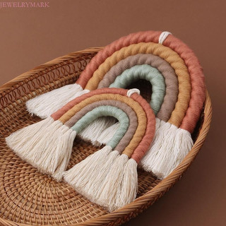 Ornamento Suspensão Parede Arco-Íris Judeu Tecelagem Macrame Casa Para Berçário Quarto D