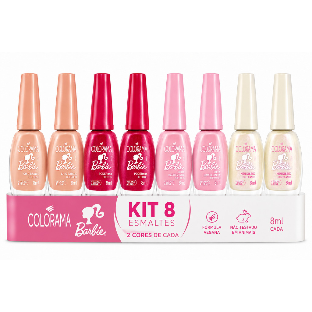 Esmaltes Barbie Colorama 8 ou 4 Unidades Sortidas 8ml