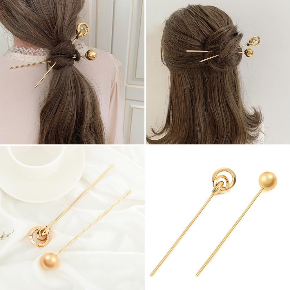 SUBEI Cabelos Em Palitos De Ouro Elegante Simplicidade Retro Clip De Cabelo