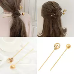 SUBEI Cabelos Em Palitos De Ouro Elegante Simplicidade Retro Clip De Cabelo