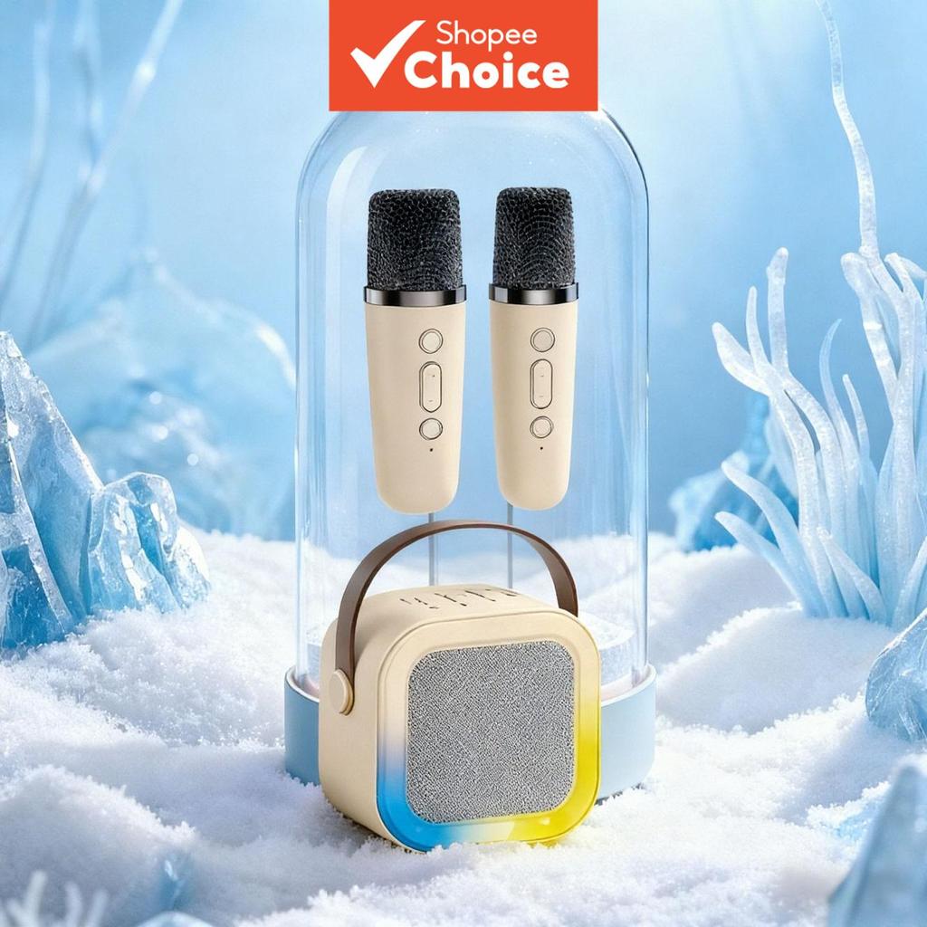 Conjunto De Alto-Falante Bluetooth Portátil K12 E Microfone Sem Fio De Karaokê Para Casa Exterior