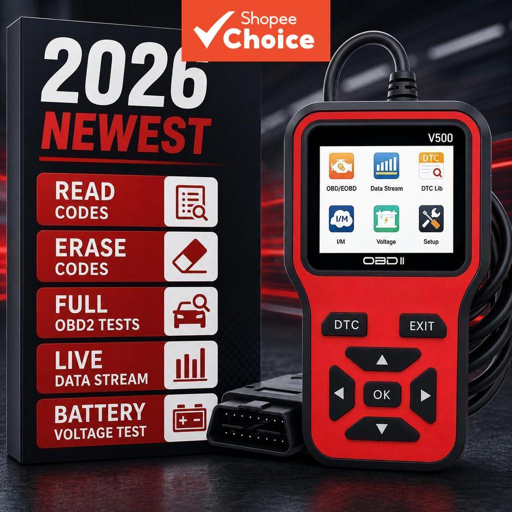 V500 Scanner OBD2 Ferramenta de Diagnóstico do Motor Automotivo Leitor de Código de Falha com Função de Reinicialização