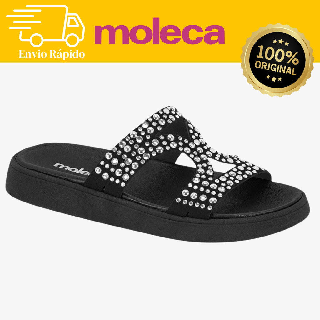 Tamanco Rasteira Flatform Moleca 5469.153 Feminino Confortável Casual