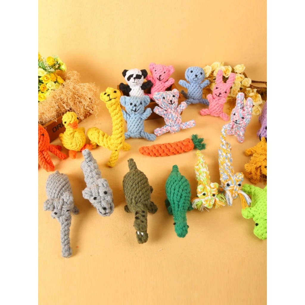 Brinquedo para animais de estimação tecido Animal algodão corda Molar gato cão brinquedo filhote de cachorro pet mordida