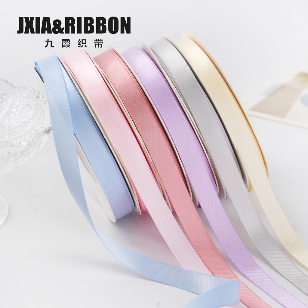 Jiuxia fita 1cm dupla face fita fina flor caixa de presente embalagem artesanal diy acessórios para o cabelo método de a