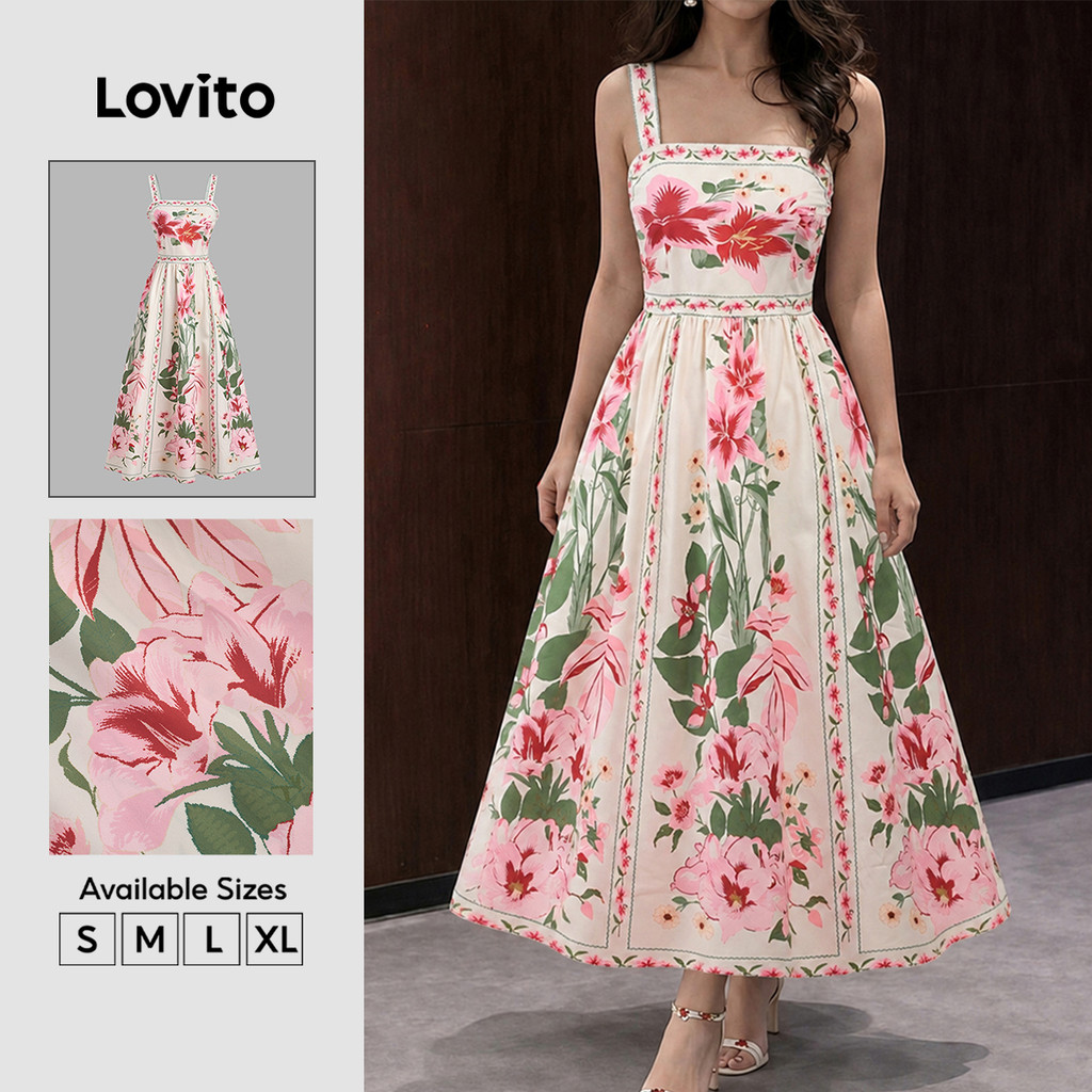 Lovito Vestido Casual com Zíper Feminino primavera/verão DRK8BR186